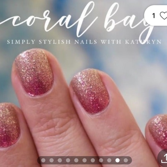 *Retired* Color Street: Coral Bay | Gold Pink Sparkles Glitter Summer Ombre - Picture 7 of 15